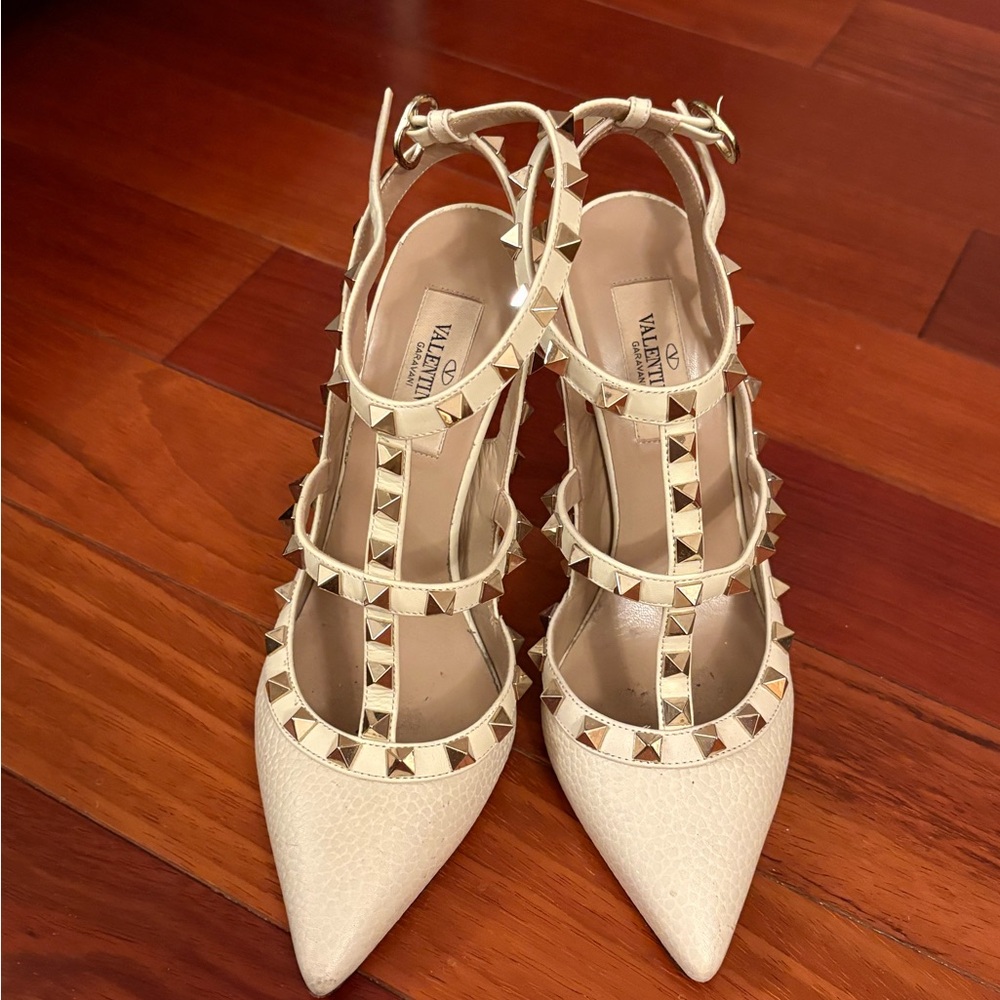 Valentino Women's Ivory Studded Heels